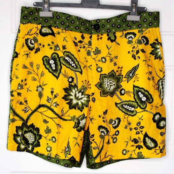 BNWT SS23 ERDEM LUCAS PATCHWORK PAISLEY LINEN SHORTS 50 - Picture 2 of 14